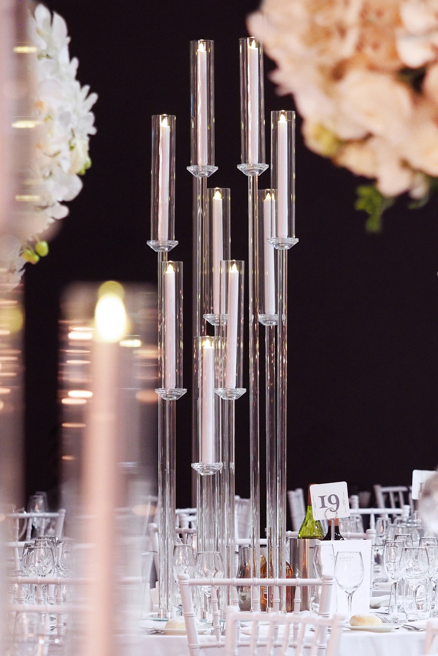 Clear Cluster Candelabra - Dinner