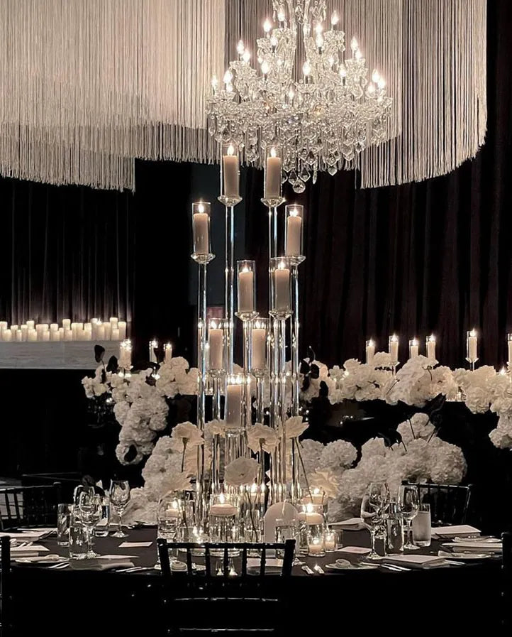 Clear Cluster Candelabra - Pillar