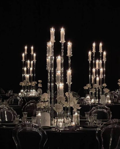 Clear Cluster Candelabra - Pillar